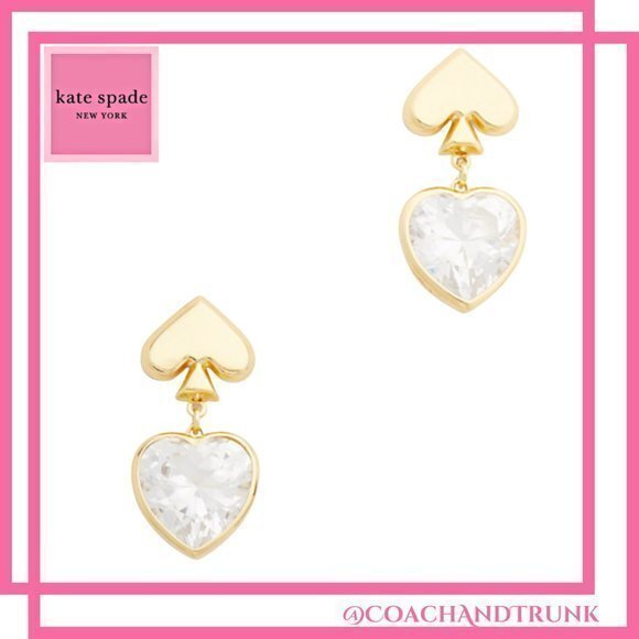 NWT KATE SPADE Gold Everyday Spade Drop Stud Earrings - Picture 1 of 5